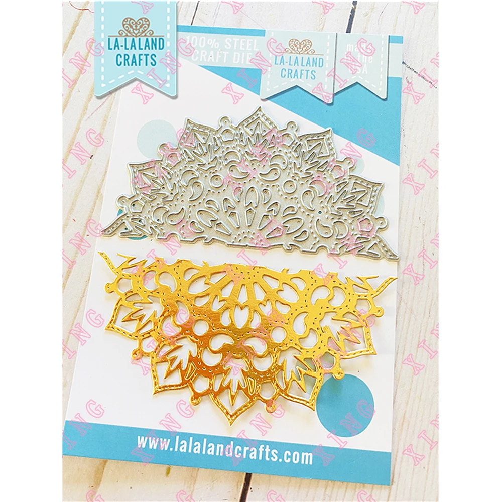 

2022 Scrapbook Diary Decoration Stencil Half Mandala Metal Cutting Dies Embossing Template Diy Greeting Card Handmade Craft Mold