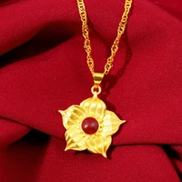 2020 new style design vietnam fashion classic brass gold plated for womens necklace style flower pendant not fade jewelry