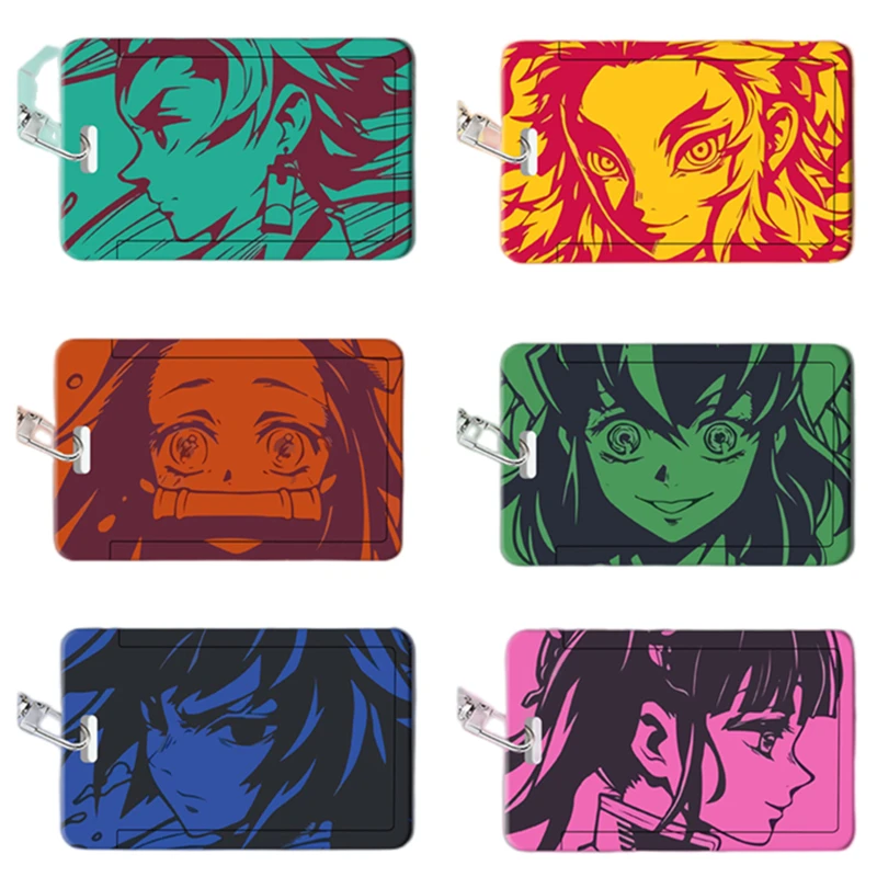 

Anime Demon Slayer Card Case Kawaii Kamado Tanjirou Kamado Nezuko Bus Subway Cover Phone Lanyard