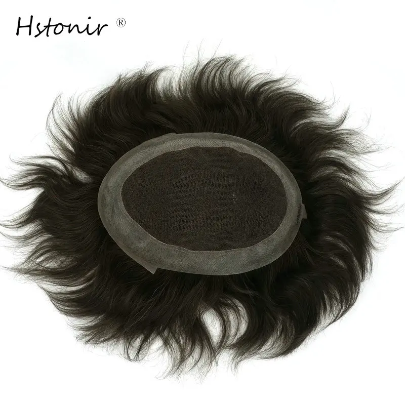

Hstonir Australia Toupee Wigs For Men Lace With Poly Coated Indian Remy Hair Replacement Natural Looking H036