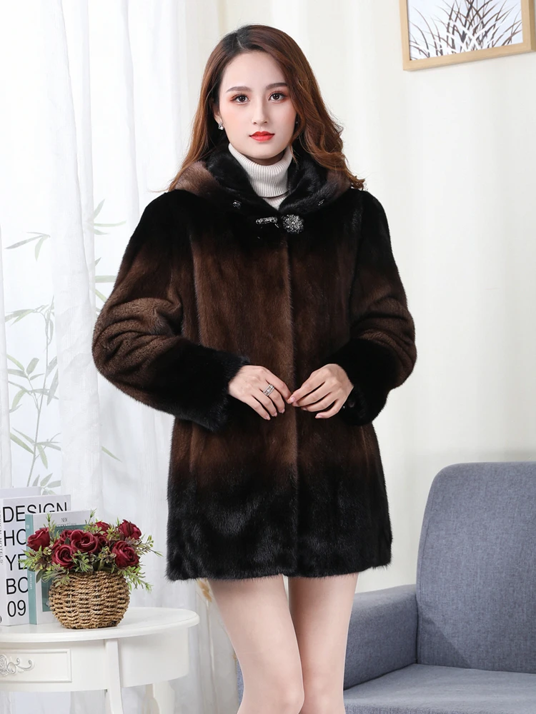 Women real mink coats female mink fur coat genuine long fur coat ladies winter clothes oversize 6xl 5xl 7xl Imitation fur coats