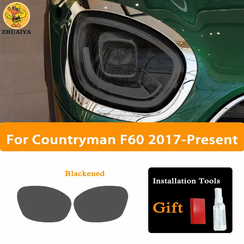 

Предварительно отрезанный тинт для автомобильных фар MINI Cooper Countryman F60 JCW, Дымчатая Черная защитная пленка, прозрачная PPFfilm