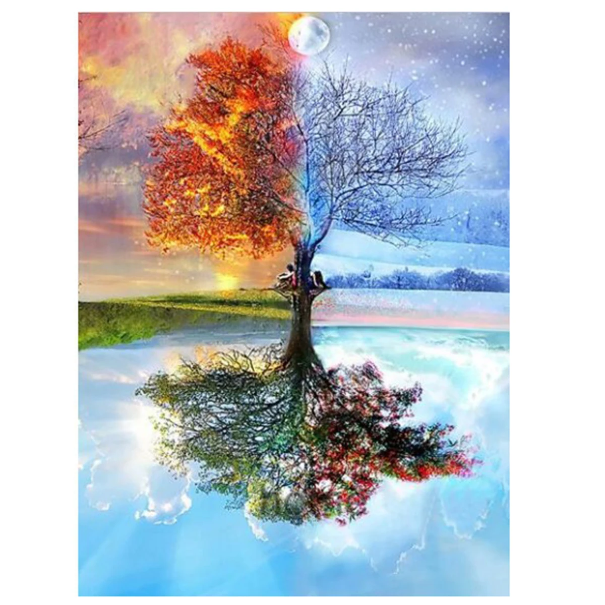 

5D DIY Full Drill Diamond Painting Magic Tree Pattern Cross Stitch Tool Set Rhinestone Embroidery Kit Wall Picture Home Decor5D