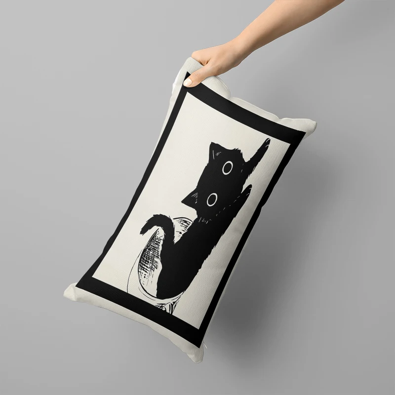 

Декоративная наволочка с котом, полиэстер велюр