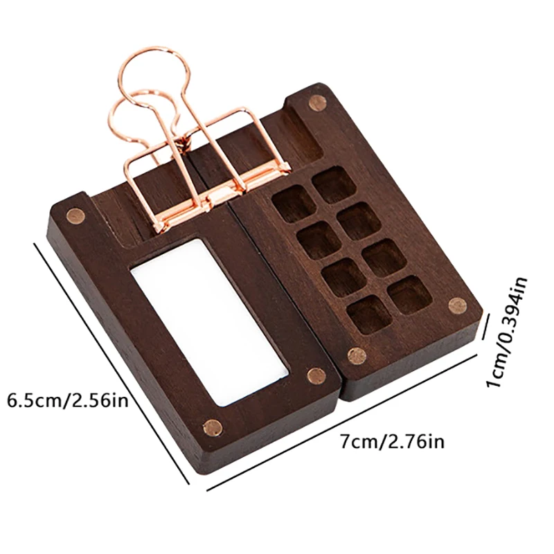 Переносная дорожная деревянная палитра акварельных красок ручной работы 8 ячеек