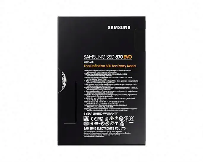ДЛЯ твердотельного накопителя SAMSUNG MZ-77E2T0BW 2 ТБ 870 EVO SATA 5 дюйма SSD V-NAND 3 бит MLC DDR4 SDRAM AES