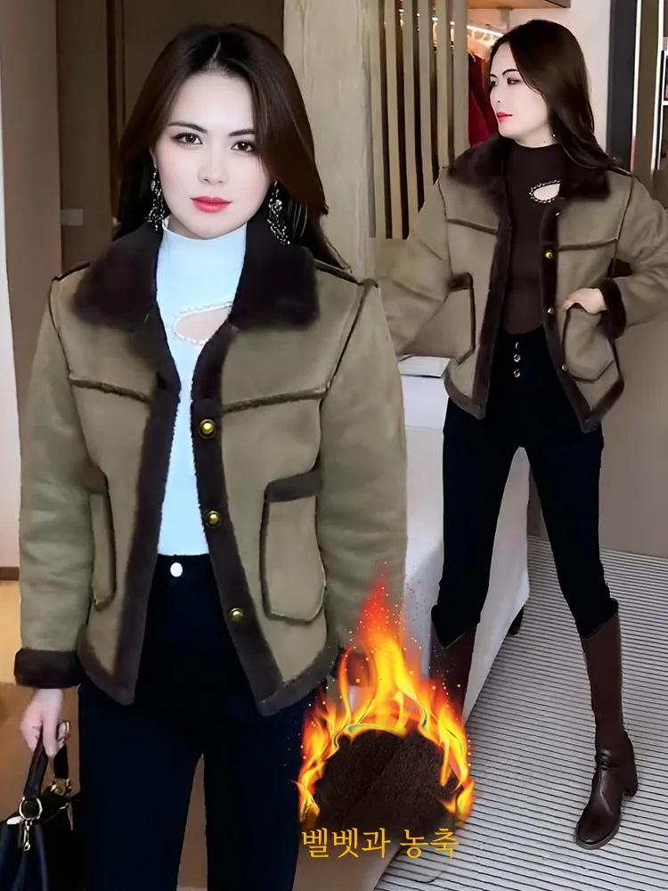 Европейские товары маленькое утолщенное короткое пальто на флисовой подкладке