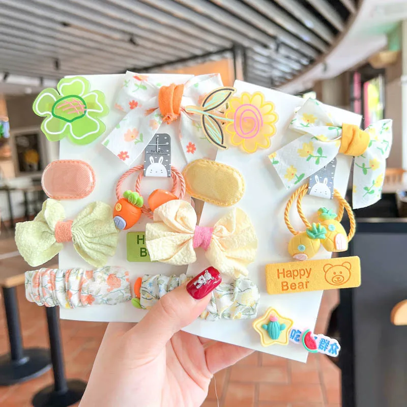 

Cute cartoon rabbit hair clip summer new children's hair clip set sweet broken Flower Bow Clip