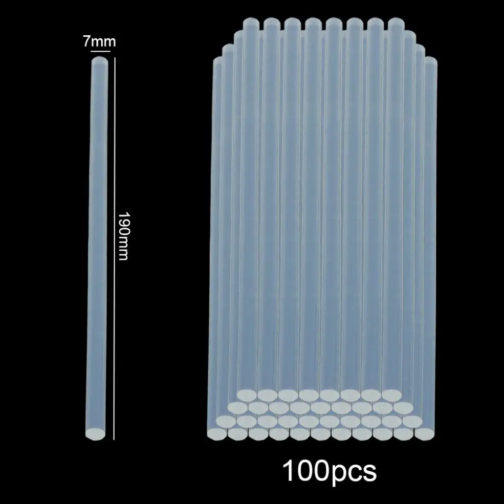 

100pcs 7mm X 190mm / 7mmx100mm Hot Melt Glue Sticks for Electric Glue Gun Craft Album Repair Tools for Alloy Tools Accessories