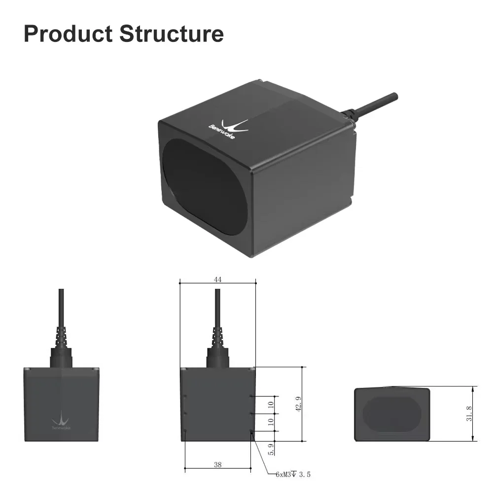 Модуль датчика расстояния Benewake TF03-100 LiDAR, 100 м, IP67, RS485, RS232, совместим с системами автоматизации робототехники для наружного применения. (art.: 3920dd30aae91) - 3920dd30aae91