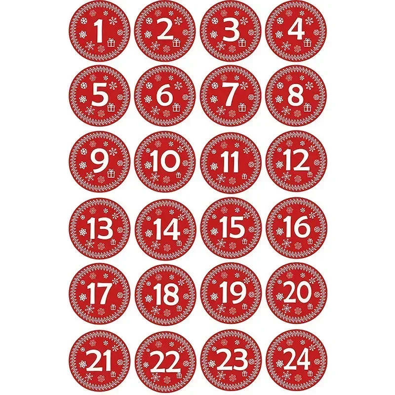 

24 шт./лист, печенье, конфеты, печать, наклейки, сделай сам, подарочная упаковка, этикетки, рождественский декор, веселый рождественский адвент-календарь, бумажная наклейка с номером