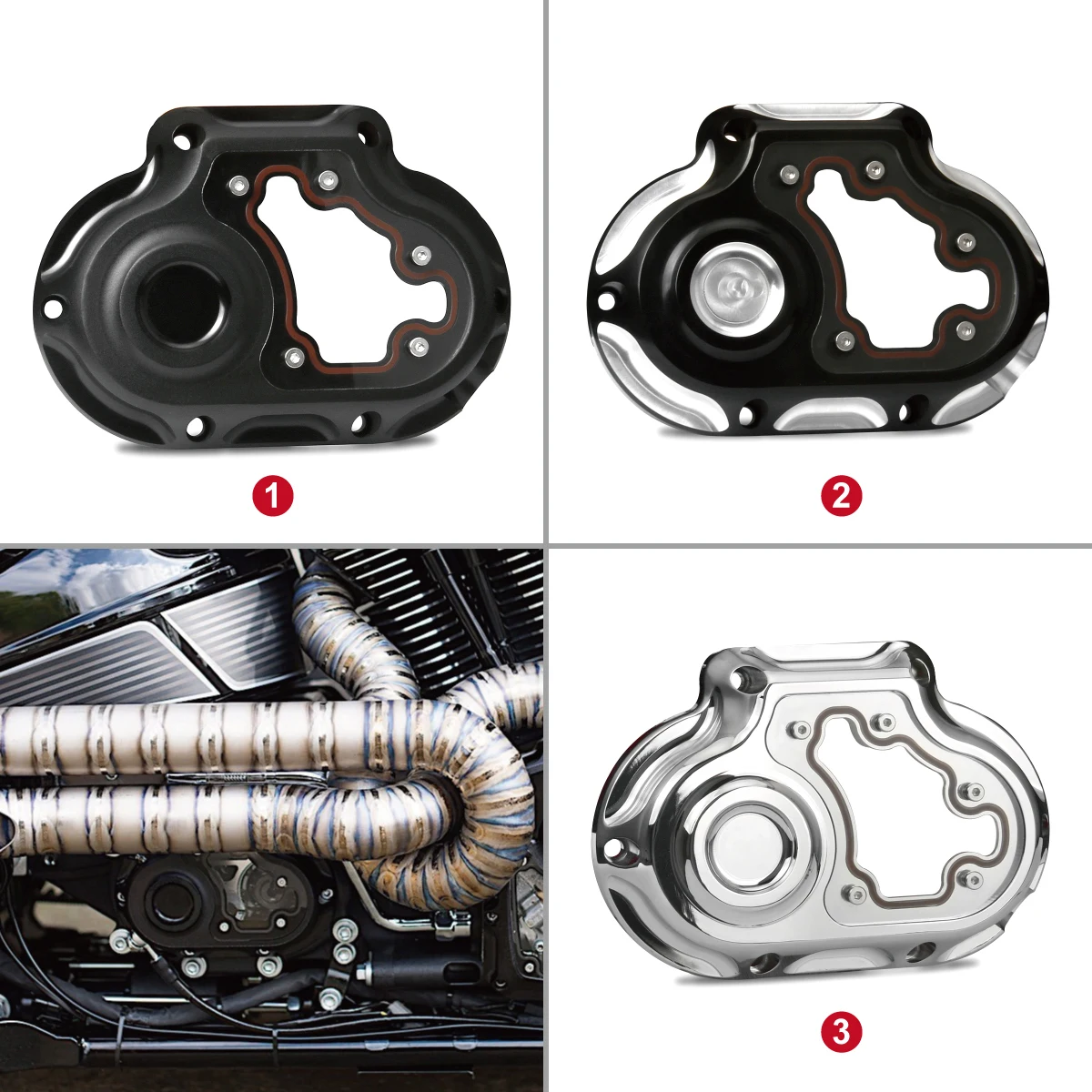 Фото CNC Clarity Transmission Side Cover For Harley Touring street glide FLHX Road King FLHR Softail 07-13 №2