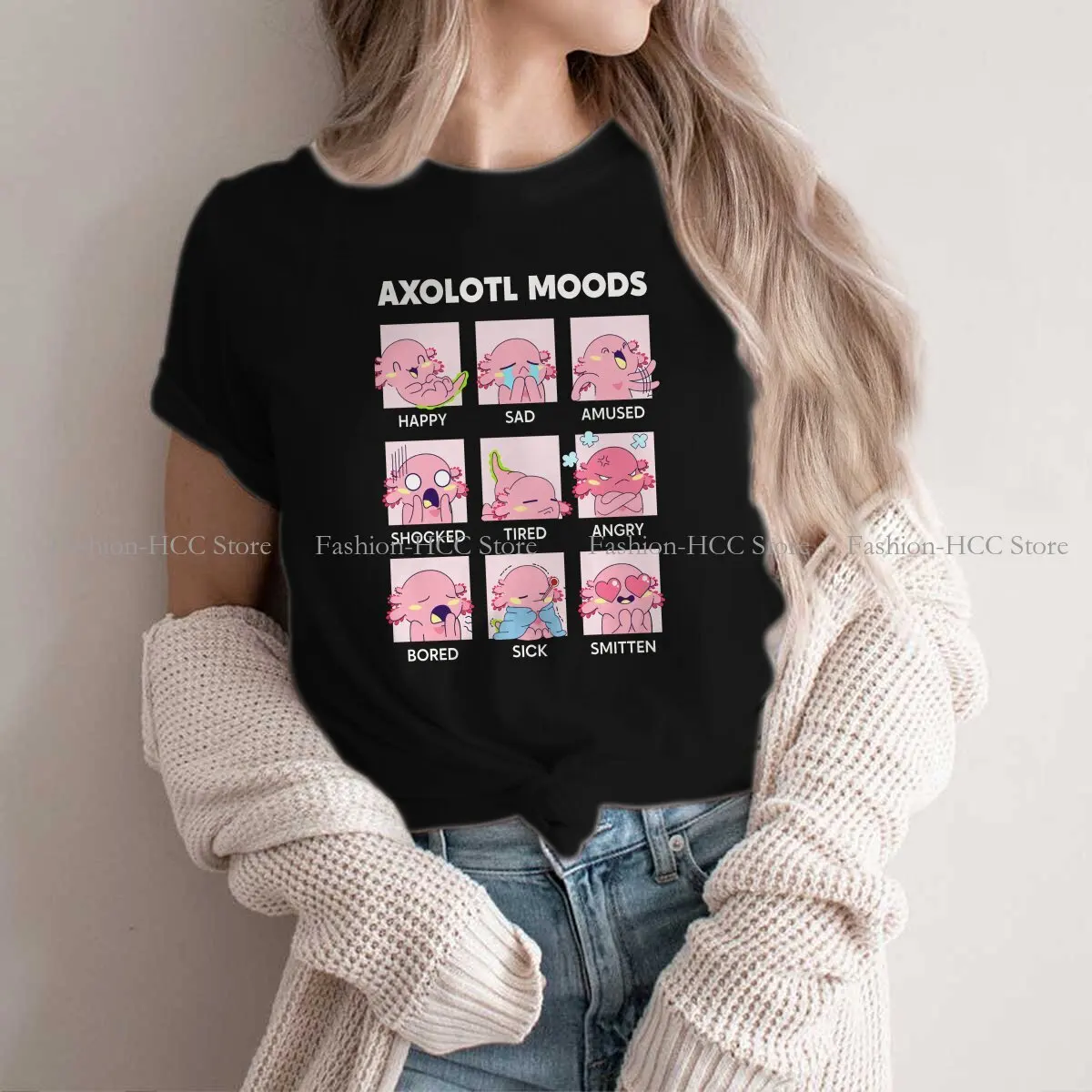 Уникальная футболка из полиэстера Moods удобная креативная Подарочная Axolotl