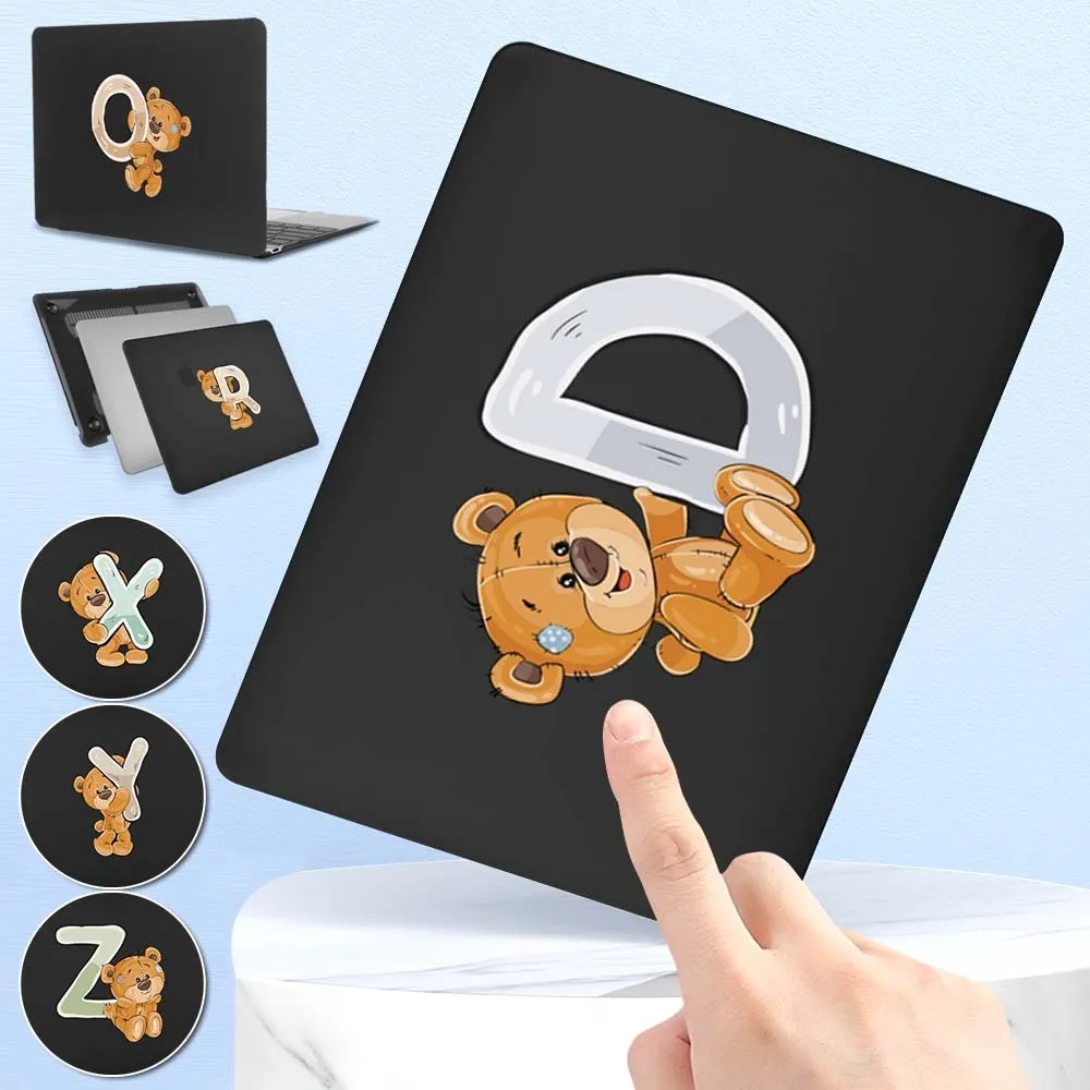 

Чехол для ноутбука Apple Macbook Air 13 дюймов A2337 (M1) 2020/Macbook 12 дюймов (A1534)/Air 11 дюймов A1370-матовый черный Жесткий чехол с надписью «Медведь»