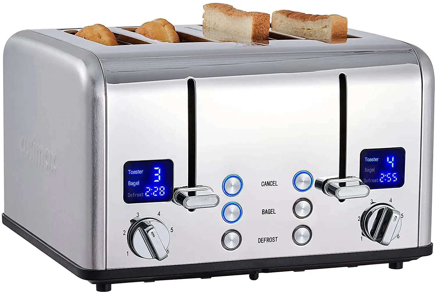 kitchen bread grill 4 Slice Toaster, Ultra-Clear LED Display & Extra Wide Slots, Dual Control Panels of 6 Shade Settings, Cancel