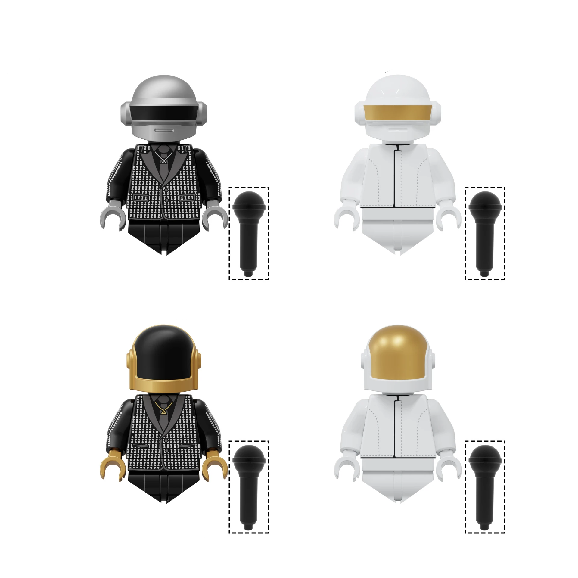 

Band Daft Punk Action Celebrity Singer Figures Minis Building Blocks Bricks MOC DIY Educational Toy Kids Gifts