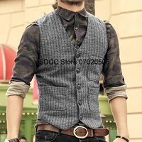 new vintage mens v neck single breasted sleeveless jacket steampunk wool wedding groomsman waistcoat