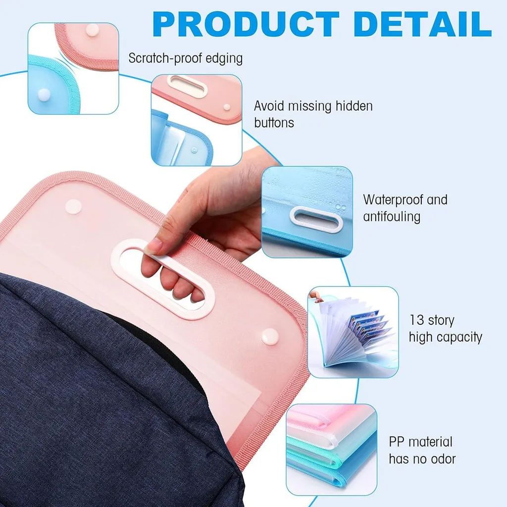 Портативная Прозрачная Полипропиленовая Папка Формата А4 С 13 Отделениями Чехол