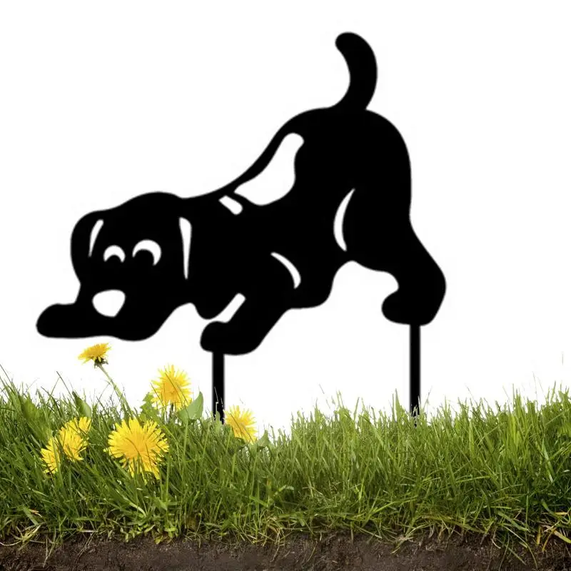 

Креативный уличный садовый акриловый Декор на колышке собаки двор искусство силуэт животных украшения подарки