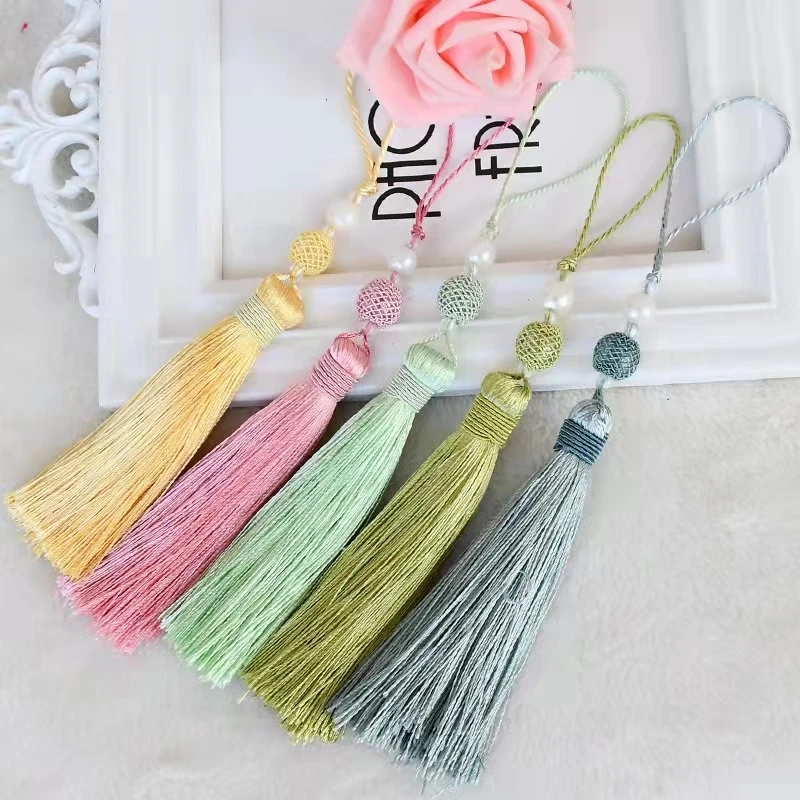 

1Pc Home Decor Hanging Rope Silk Tassel Fringe Tassel Trim Garment Decoration Key Tassels for DIY Embellish Curtain Accessories