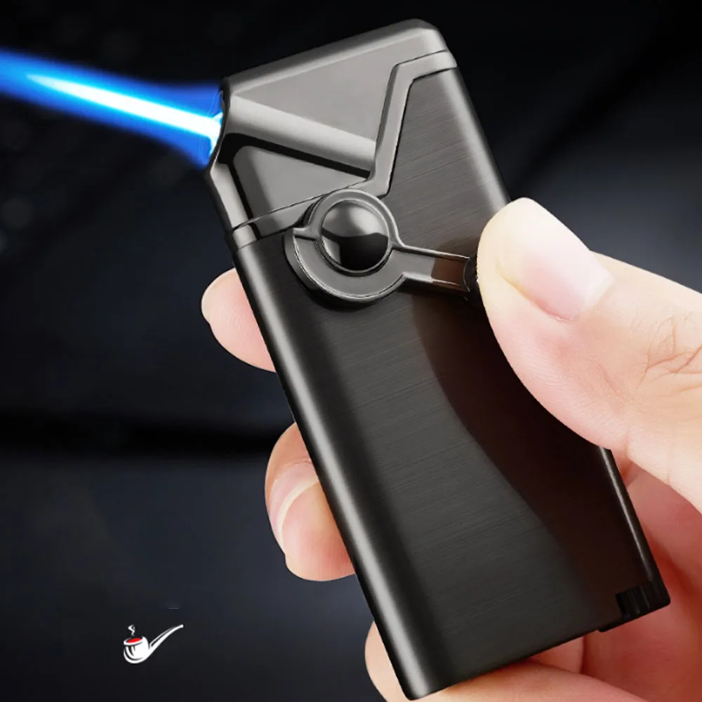

The Atest Metal Windproof Lighter, Cigar Tube Lighter, Refillable Butane Gas, Personalized And Creative Gift For Men