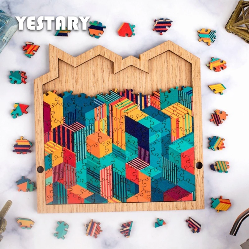 

Деревянная головоломка YESTARY, пазлы для создания неровностей, развивающие игрушки для взрослых и детей, подарки