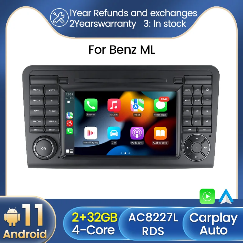 Автомобильный мультимедийный плеер на Android с GPS-навигацией для Mercedes Benz ML Class W164 W300