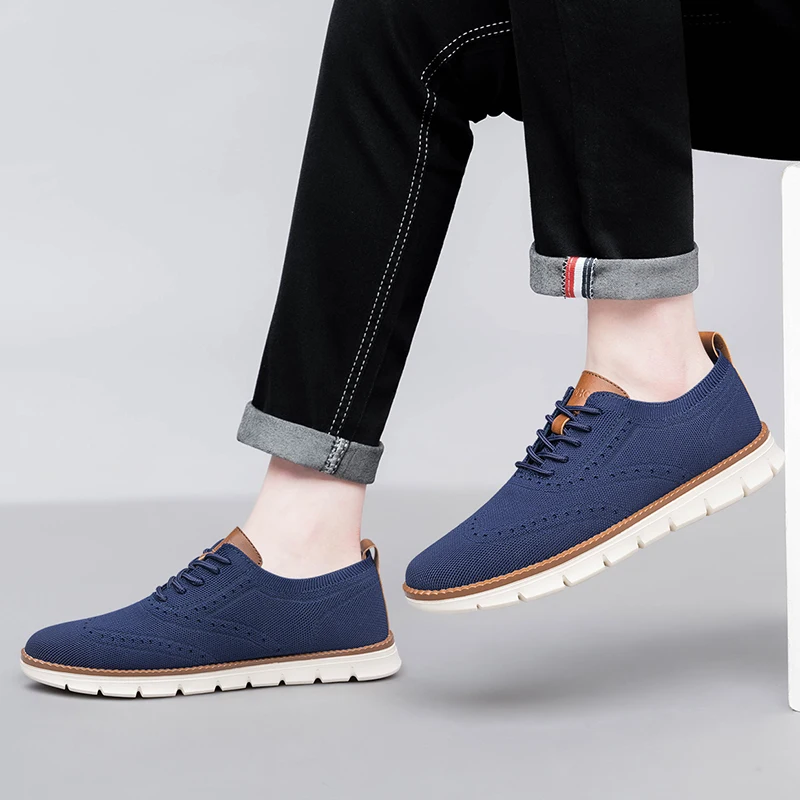 Дышащие сетчатые Спортивные Повседневные мужские туфли CLOHOO на плоской подошве