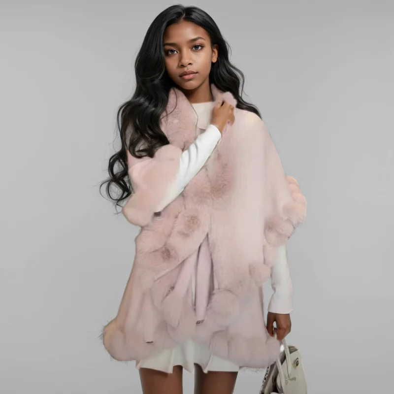 Женский короткий вязаный кардиган WTHT модный свободный однотонный с плюшевым