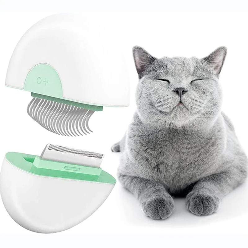 

Расческа для удаления шерсти кошки 2 в 1, Массажная щетка для удаления шерсти домашних животных, портативный самоочищающийся инструмент для ...