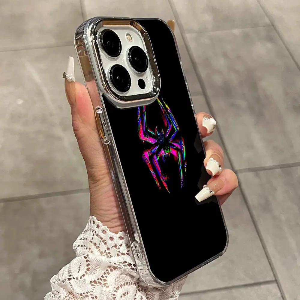 Фото Чехол для телефона S-Spider Man для iPhone 17 Air 16 15 14 Plus 13 12 11 Pro Max 16e, противоударный, прозрачный, HD, с защитной задней крышкой №3
