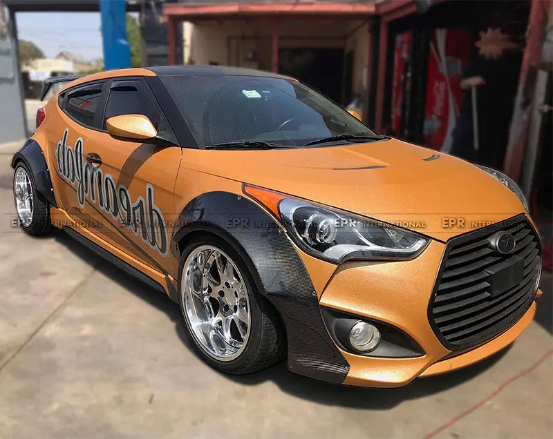 Фото Для Veloster из углеродного волокна в стиле Sema, раструб переднего и заднего крыла №2