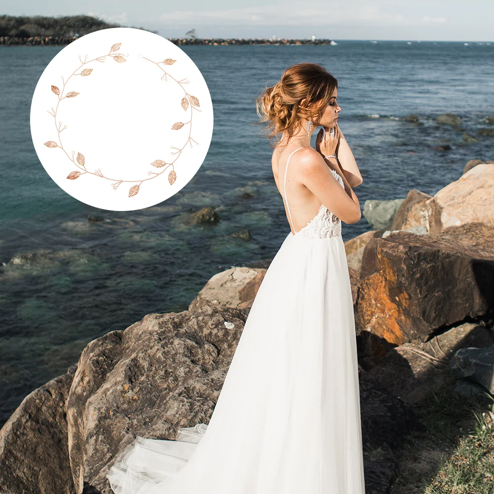 

Hair Leaf Wedding Bridal Piece Crystal Decor Bridesmaids Headwear Headpiece Rhinestone Vine Headdress Head Bands Headband Bride