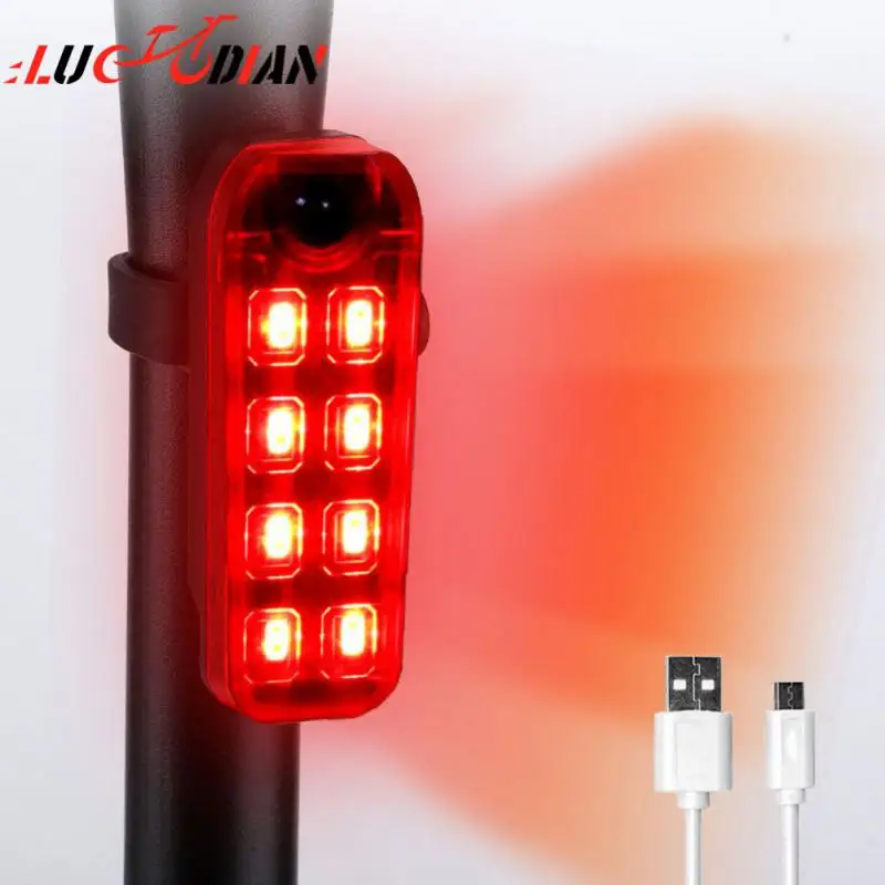 

High Brightness Warning Tail Light Multifunction Multiple Modes Riding Rear Light Usb Rechargeable Portable Bicycle Light Lamp