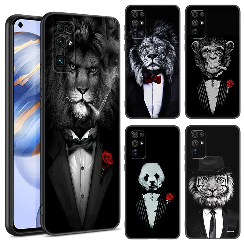 Man Suit Shirt Tie Phone Case For Honor Magic 4 20 50 Lite 60 SE 30 70 80 Pro Plus 20E 20i 30i 20S 30S Soft TPU Black Cover