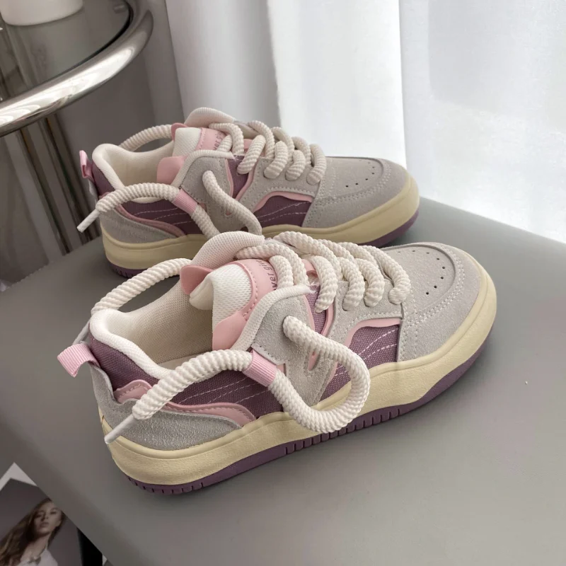 

Кроссовки женские на платформе, на шнуровке, плоская Вулканизированная подошва, повседневная спортивная обувь, весна-осень