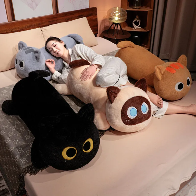 50/90 см GIant Kawaii животное лежачий кот плюшевые игрушки пухлые креативные куклы с