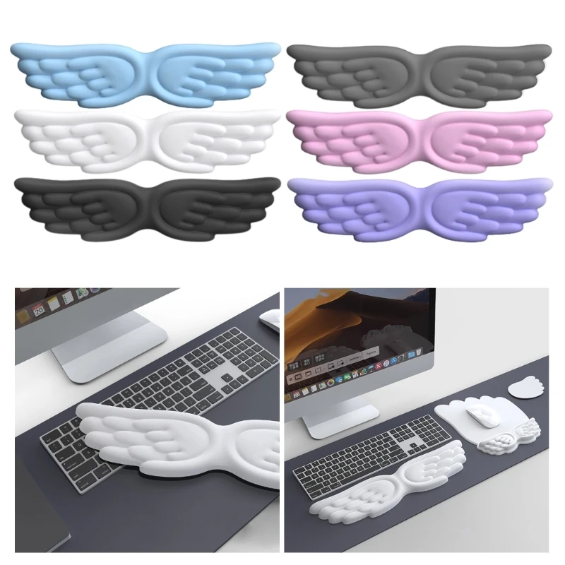 

Mousepad Ergonomic Angel Keyboard Wrist Rest and Mouse Pad Set Reduce Wrist Pain for Office and Gaming Use Drop Shipping
