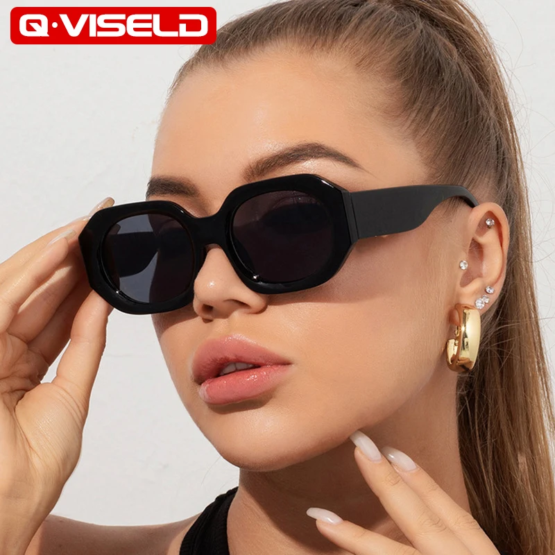

QVISELD квадратные очки солнечные женские 2023 UV400 Ультрафиолетовая защита дизайнеров роскошных брендов Модные винтажные мужские солнцезащитны...