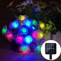 solar string lights 203050 led rose flower powered fairy garland lighting for garden home landscape holiday decoration