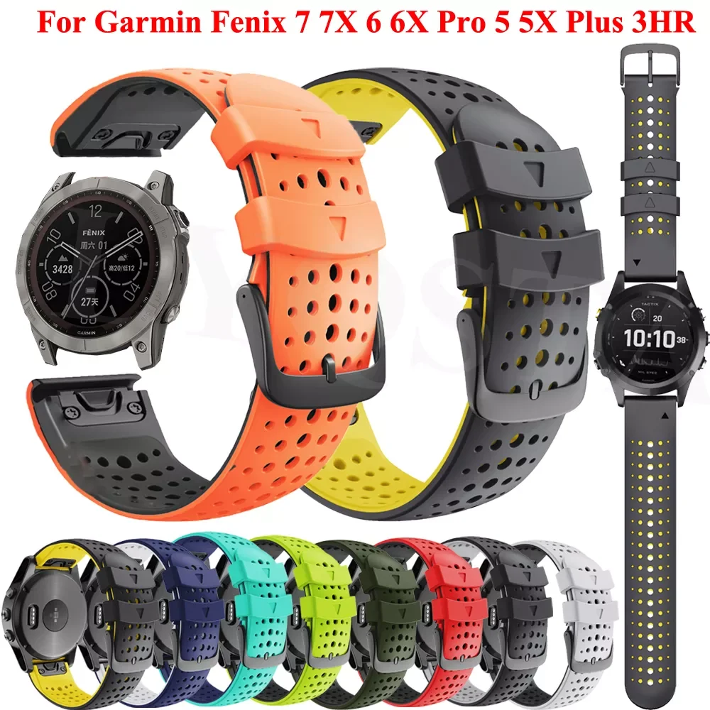

Браслет для смарт-часов Garmin Fenix 7 7X, силиконовый ремешок для часов Fenix 6 6X Pro 5X 5 Forerunner935 945, быстросъемный ремешок для наручных часов, 22 26 мм