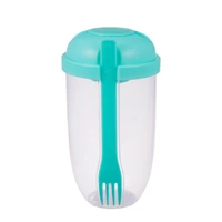 1000ml salad cup fork brush large capacity with lid dressing holder meal shaker home kitchen multi purpose tableware durable