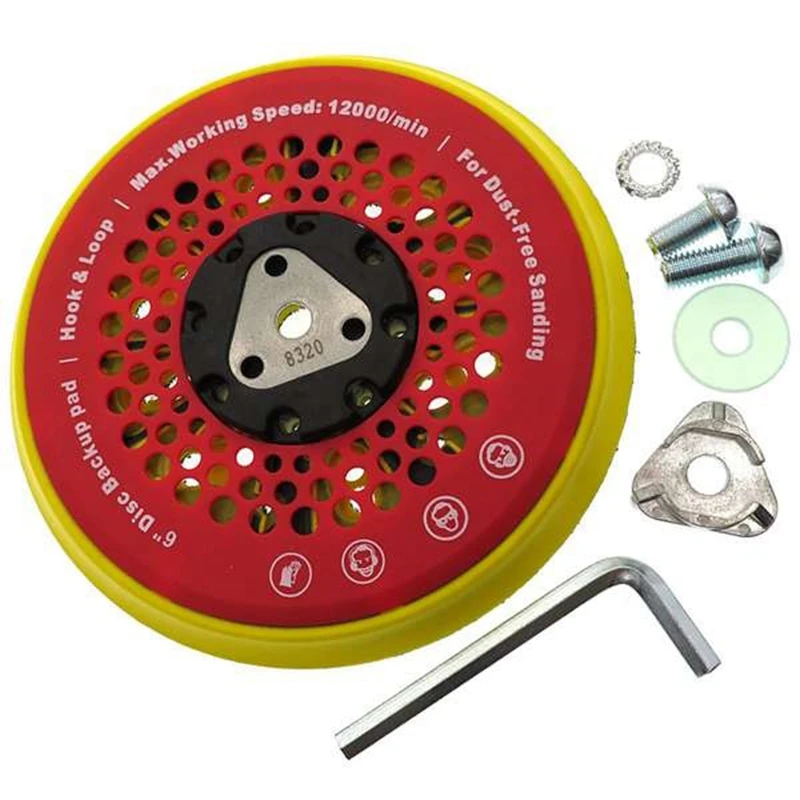 

6 дюймов, 150 мм, 53 отверстия, Песочная накладка, многофункциональная Задняя накладка без пыли, крючок и петля, подходит для шлифовальной машин...