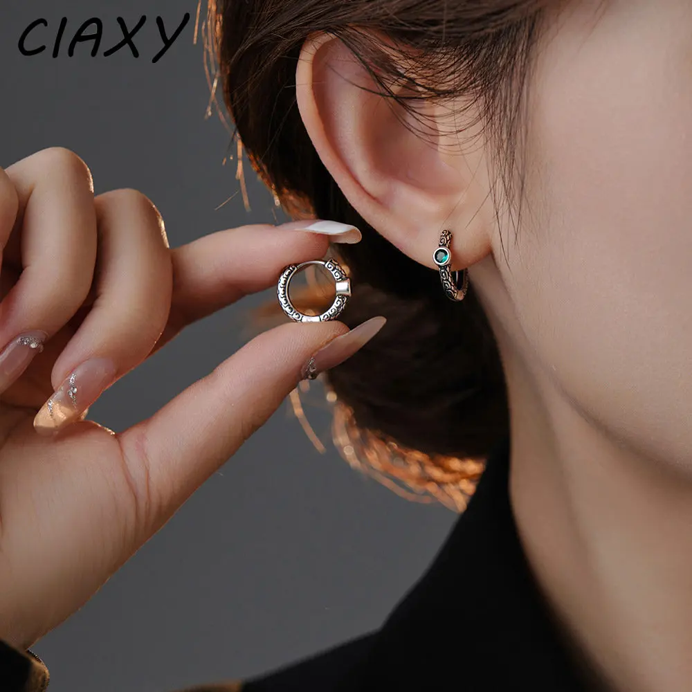 

DAYIN, античное Серебряное украшение для ушей, женское винтажное украшение с рисунком травы, зеленая фотография, подарки, ювелирные изделия