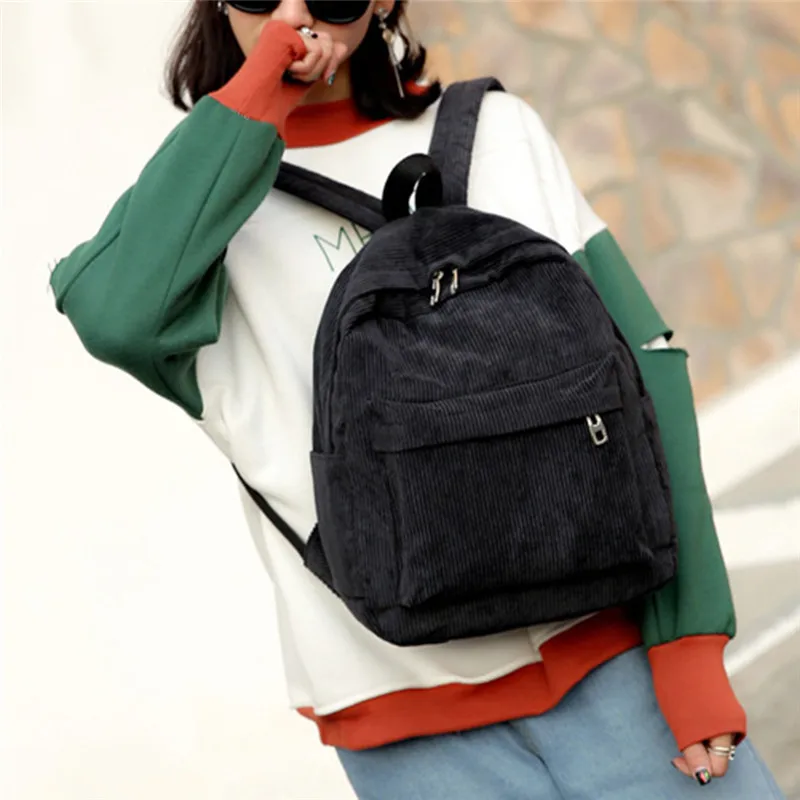 

Casual Backpack Women Corduroy Backpacks Female Sports Backpack Lightweight Students School Bag 2023 Fashion Woman Backpacks