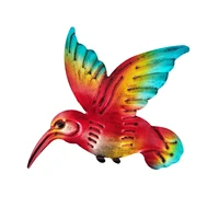 hummingbird metal wall decoration bright color wall sculpture decoration 3d design metal hand made wall decoration for indoor