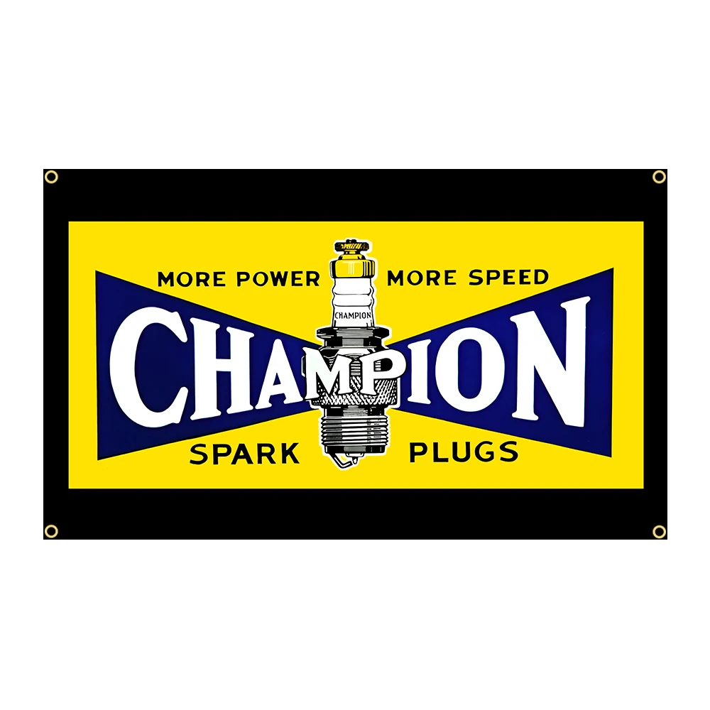 

90x50cm Champions Spark Plugs Flag Polyester Printed Car Banner Garage or Outdoor For ft Flag Decor,flag Banner Flag Banner