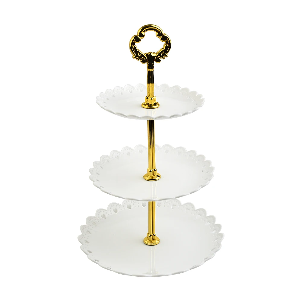 

Birthday 3 Layer Cake Stand 3-tiers Cake Stand Dessert Party Wedding Best Product Elegant Design Widely Application