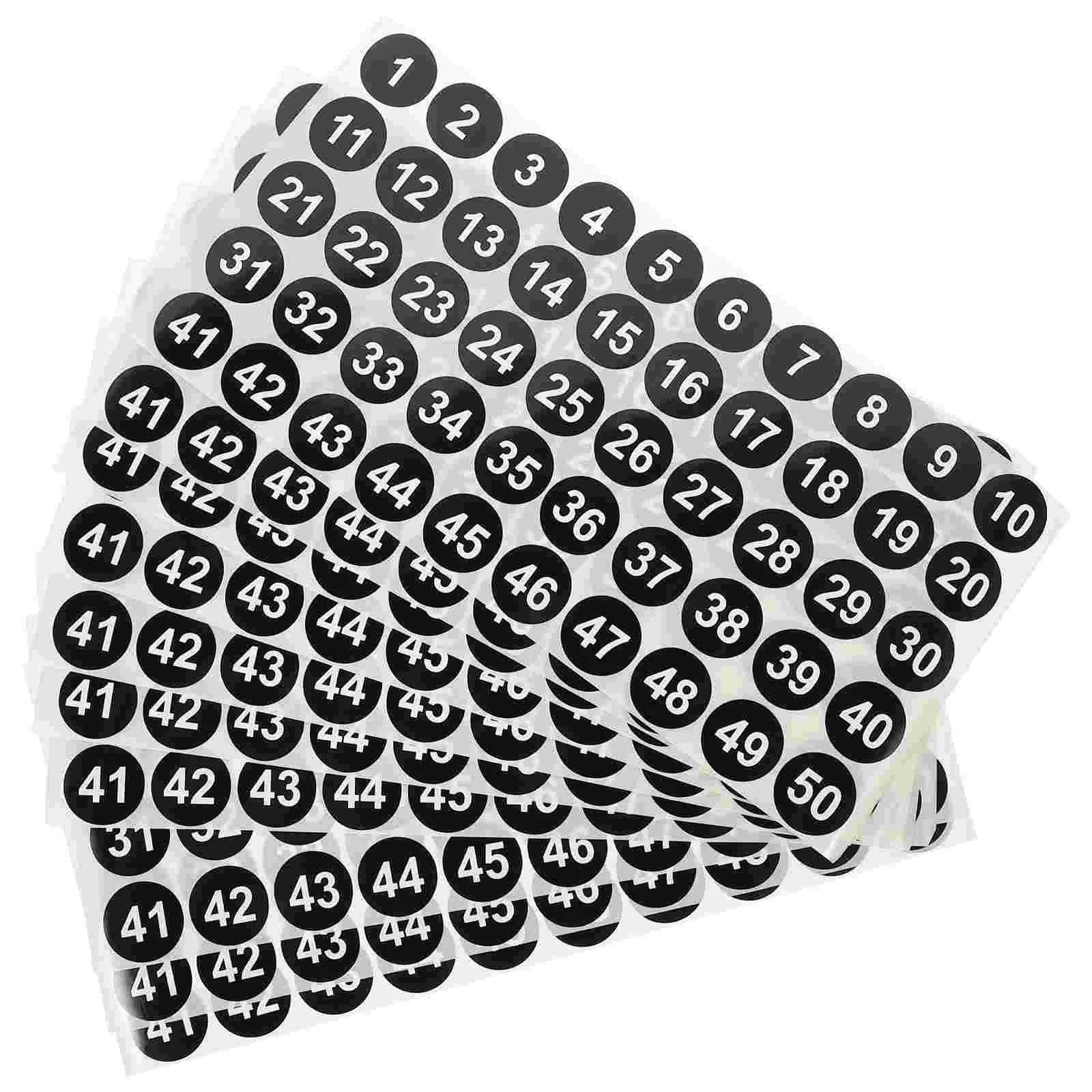 

10 Sheets Number Sticker Stickers Classroom Waterproof Label Numbered Classification Digital Translucent Film Office Labels