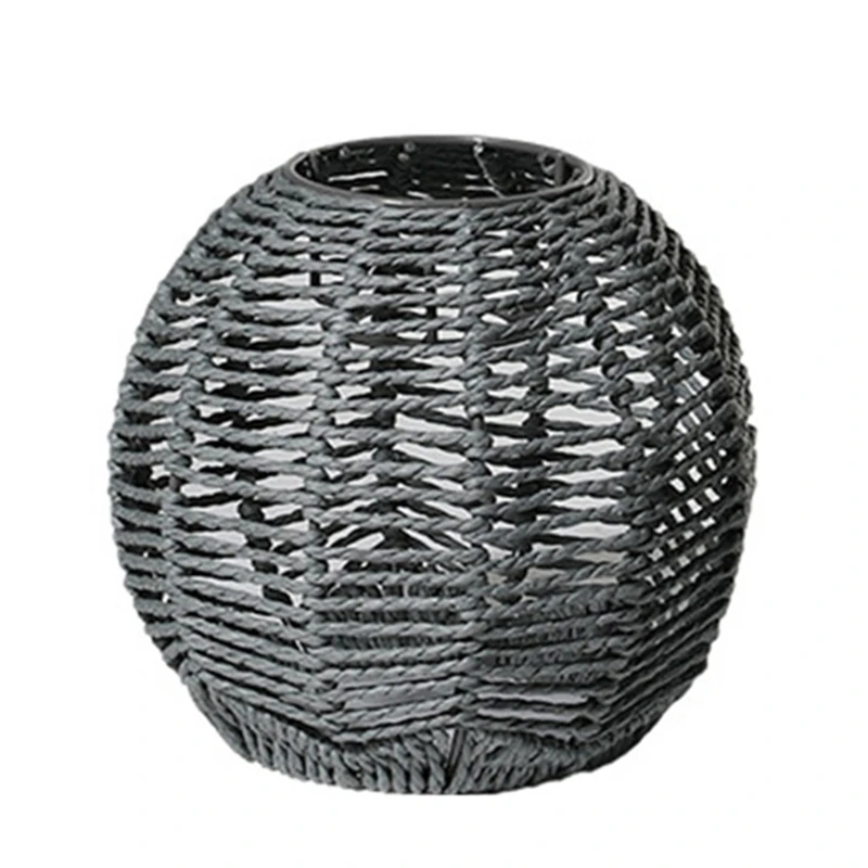 

Pendant Light Shade Chandelier Lampshade Rope Weave Bulb Cage Guard Handmade Light Cover For Living Room Bedroom
